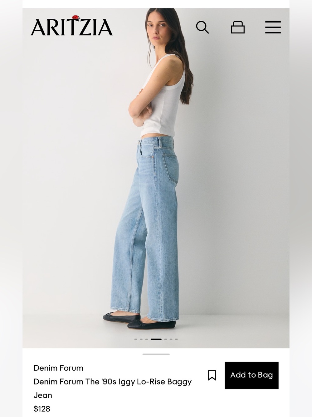 Denim Forum ’90s Iggy Lo-Rise Baggy Jeans Size 30 Rise Baggy Aritzia